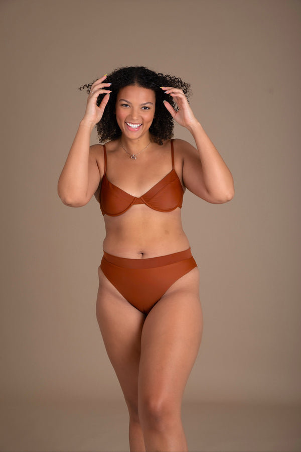 Waikiki High Waist/high cut bottoms  - Clay